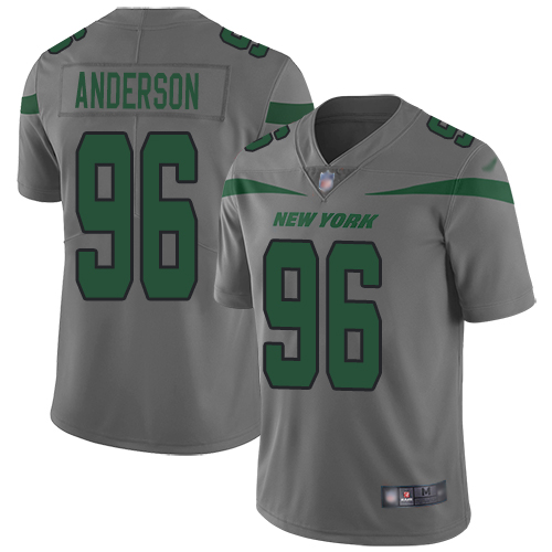 New York Jets Limited Gray Youth Henry Anderson Jersey NFL Football #96 Inverted Legend